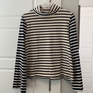 Madwell Wide Sleeve Turtleneck in Block Stripe